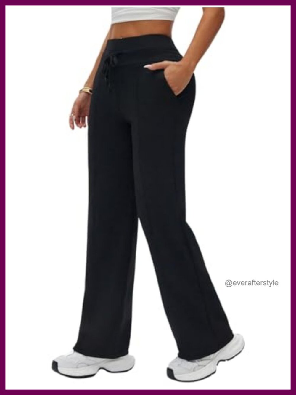 Flare Yoga Pants with Pockets Drawstring Bootcut High Waist 90% Polyester